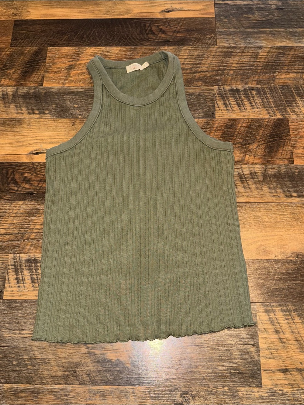 Faherty Olive Ribbed Tank Top - Sleeveless Knit